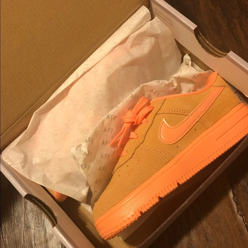 Nike Toddler  Orange Air Force Ones Brand New